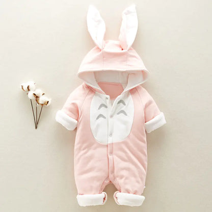 Totoro Cotton Hooded Baby Jumpsuit for Newborns
