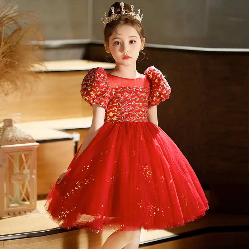 Girls Princess Dress for Piano Performance Costume