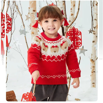 Cartoon Bear Sweater for Girls - Baby Clothing