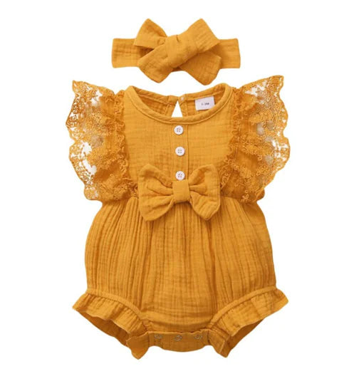 Catharina Romper Set for Baby Girls with Lace Dress