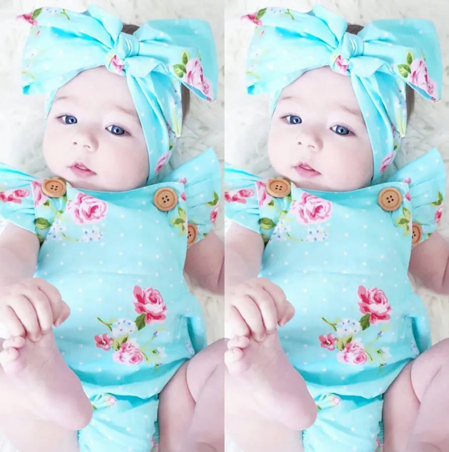 Spring Baby Romper for 1-3 Years with Floral Design