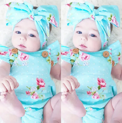 Spring Baby Romper for 1-3 Years with Floral Design