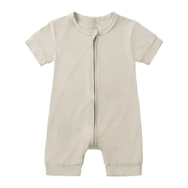 Summer Soft Fiber Baby Zipper Romper for Newborns