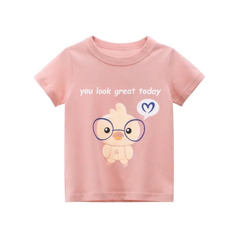 Korean Style Summer Baby Short Sleeve T-Shirt for Girls
