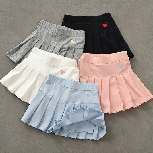 Girls' Pleated Anti-Slip Summer Skirt for Ages 8+