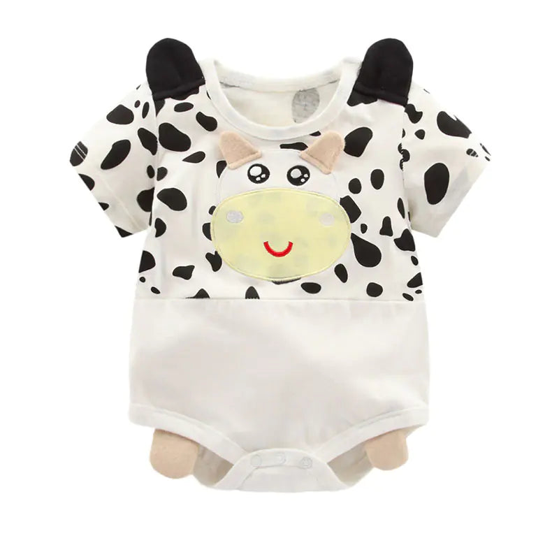 2019 Summer Baby Clothes Cute Panda Cow Romper Outfit