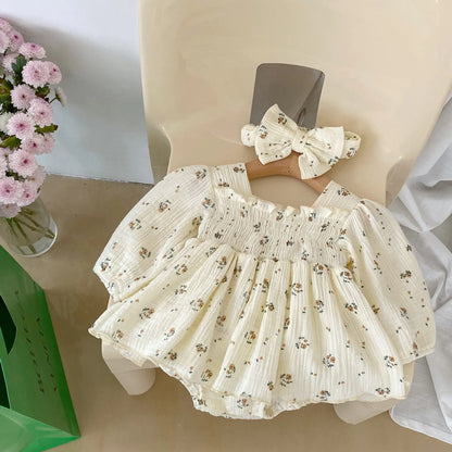 2024 Stylish Baby Romper with Floral Print Dress
