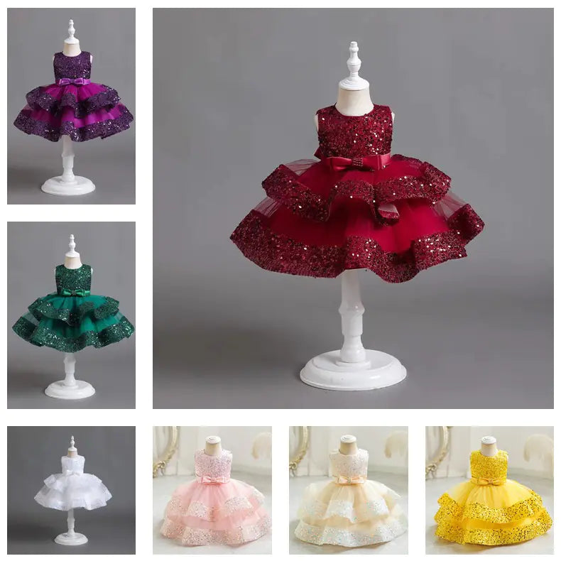 New Arrival Sequin Princess Dress for Baby Girls