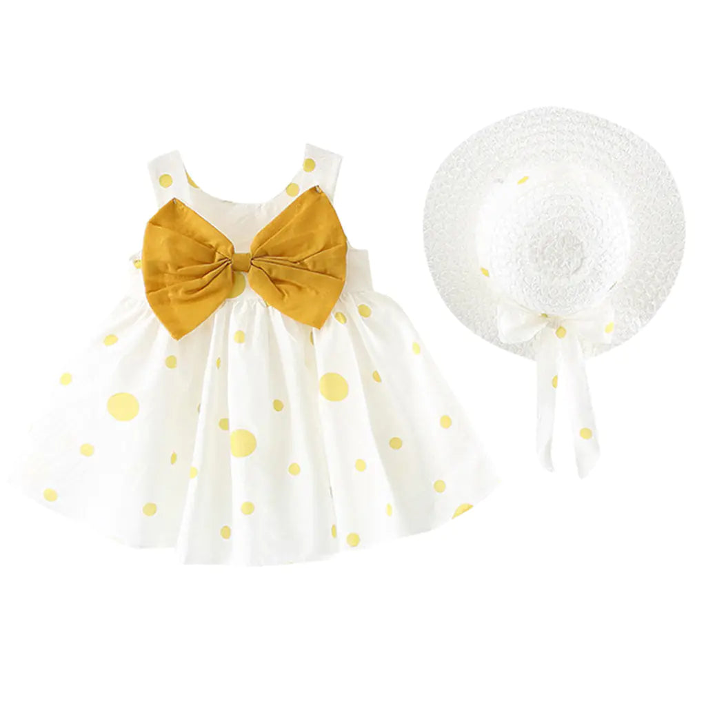 Girls' Summer Polka Dot Sling Dress