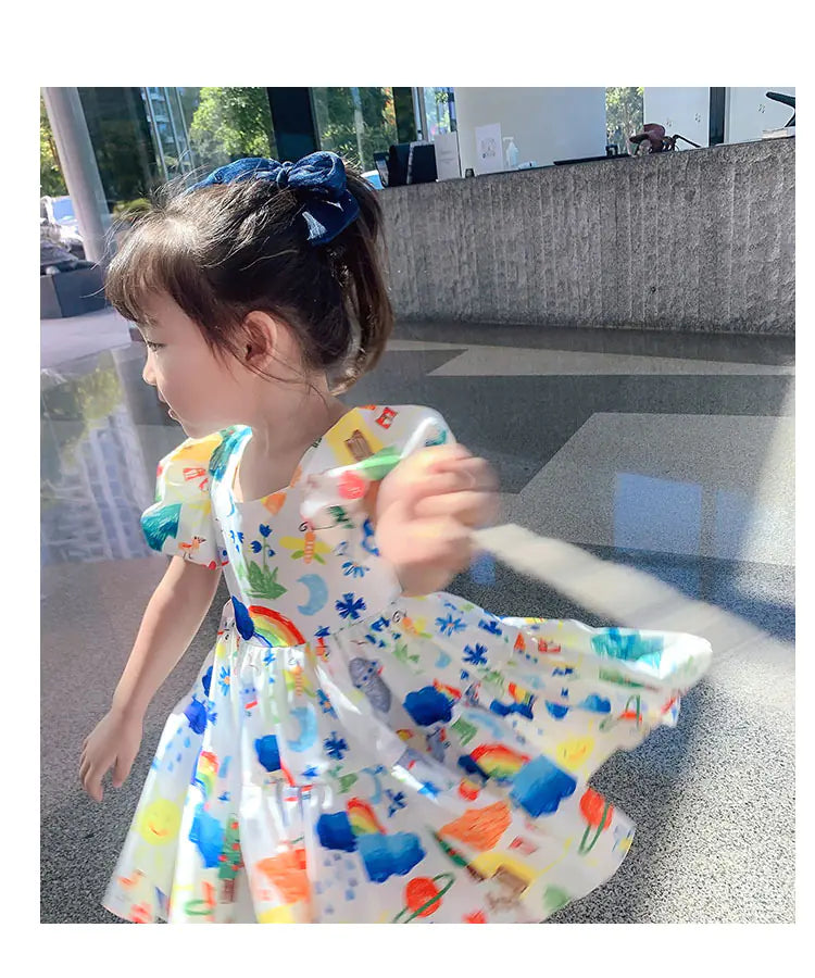Cute Summer Backless Dress for Girls Ages 3-8