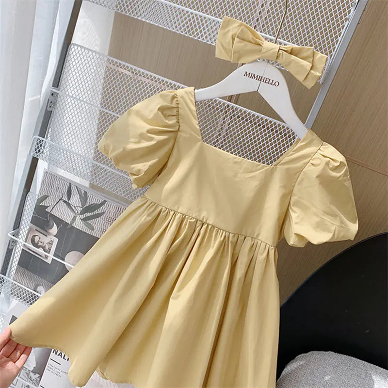 Children's Short Sleeve Princess Dress for Baby Girls