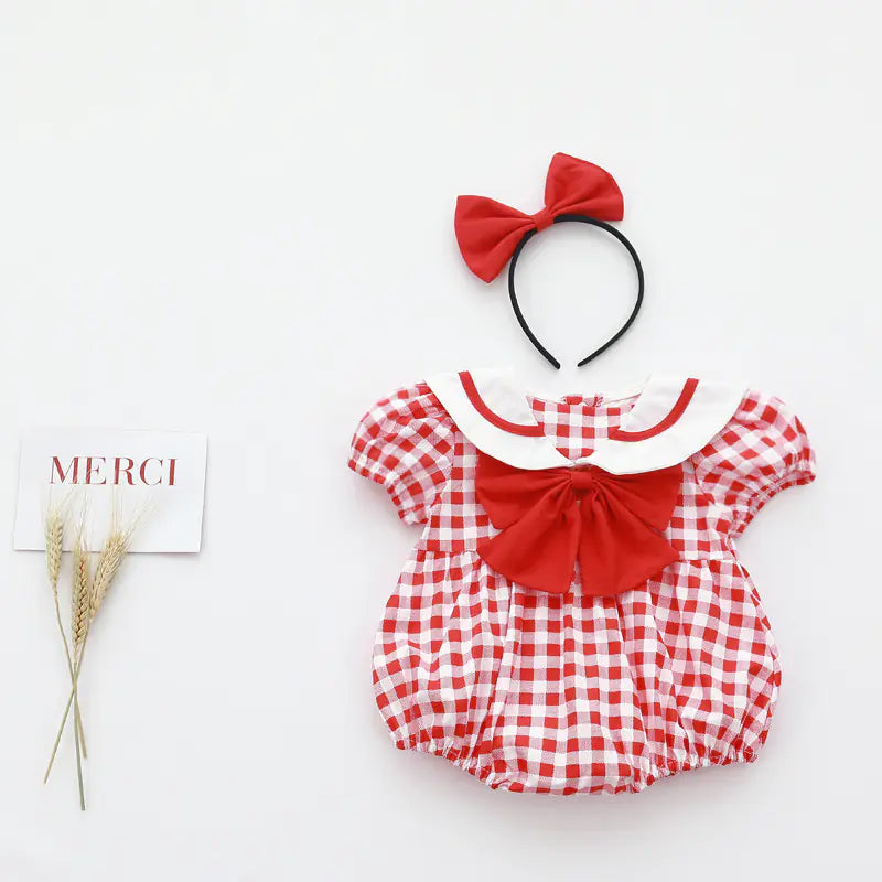 Princess Romper Dress for Baby Girls with Lace Detail
