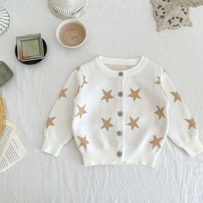 Baby Knitted Cardigan with Star Design for Ages 1-3