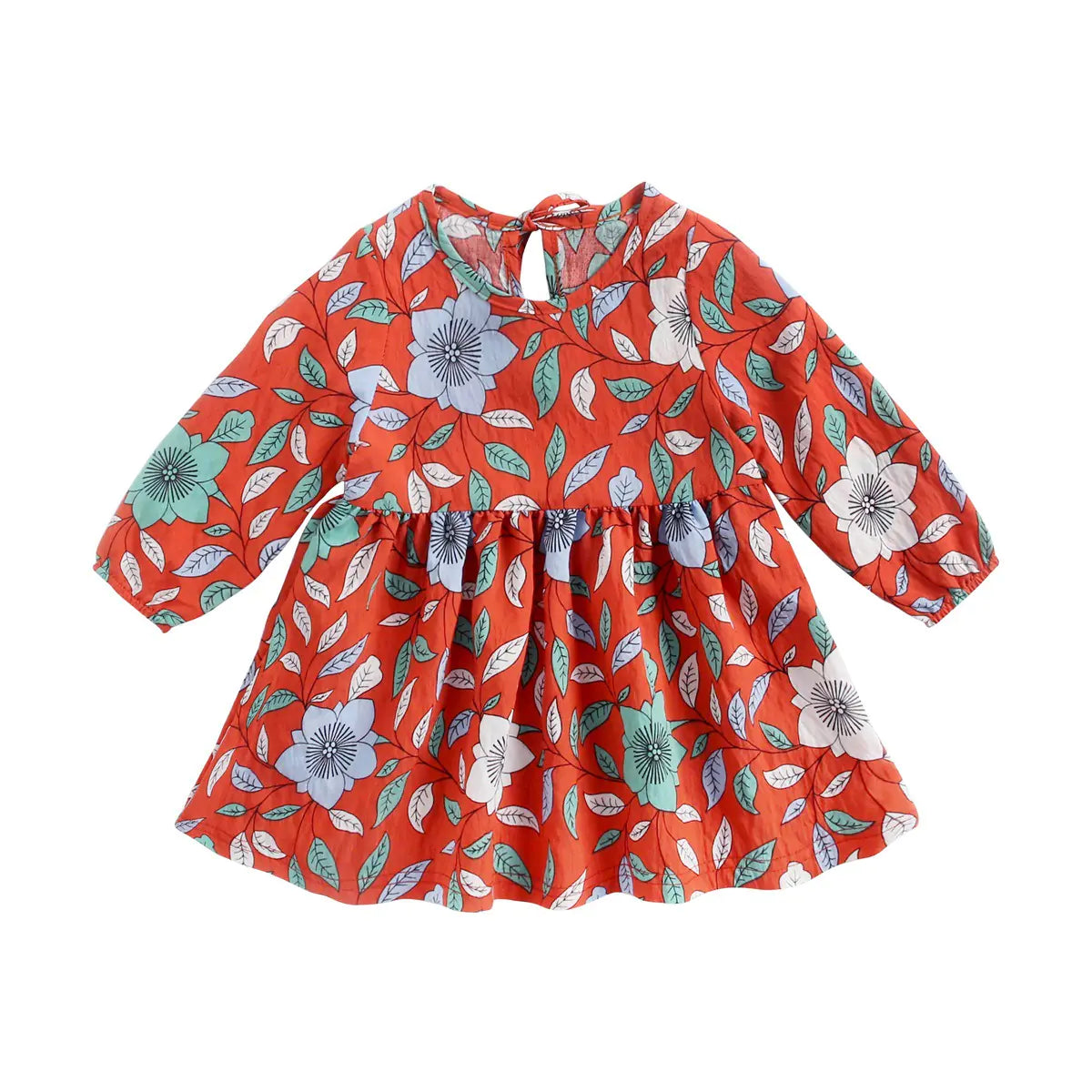 Floral Long Sleeve Baby Dress for Autumn and Winter