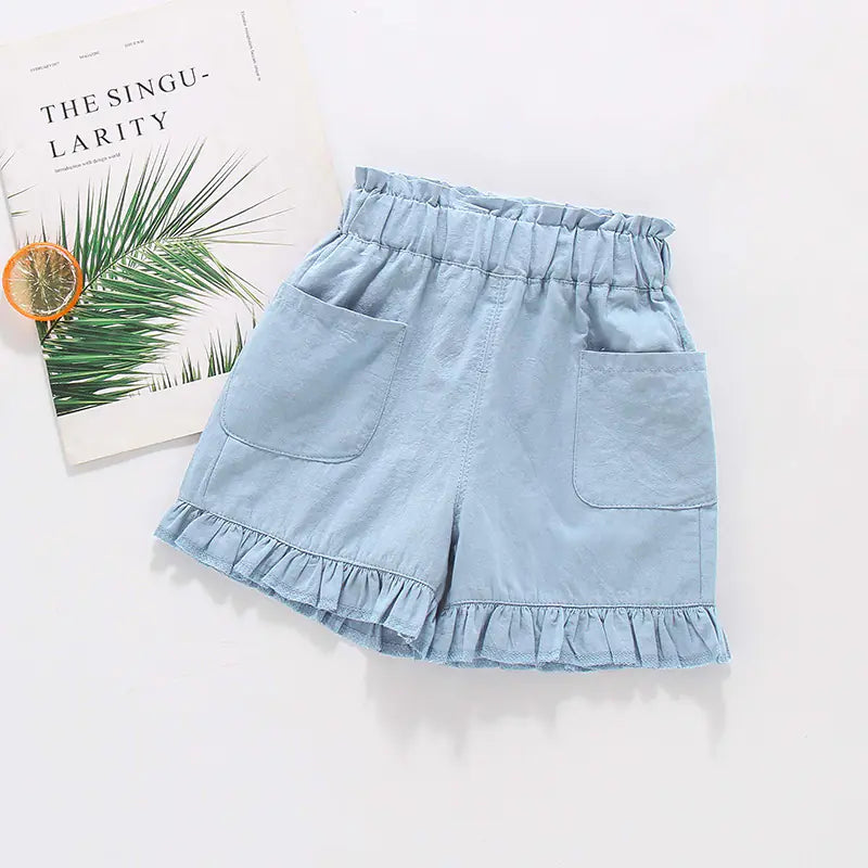 Girls' Denim Shorts for Summer (Ages 3-8)