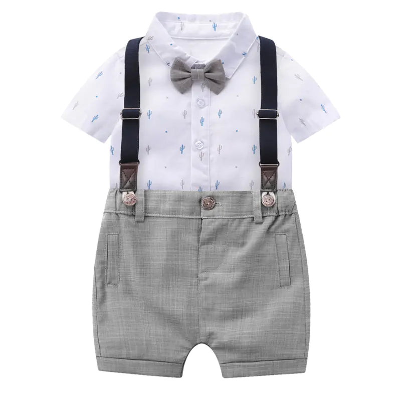 Spring/Summer Baby Boys' Short Sleeve Romper Outfit
