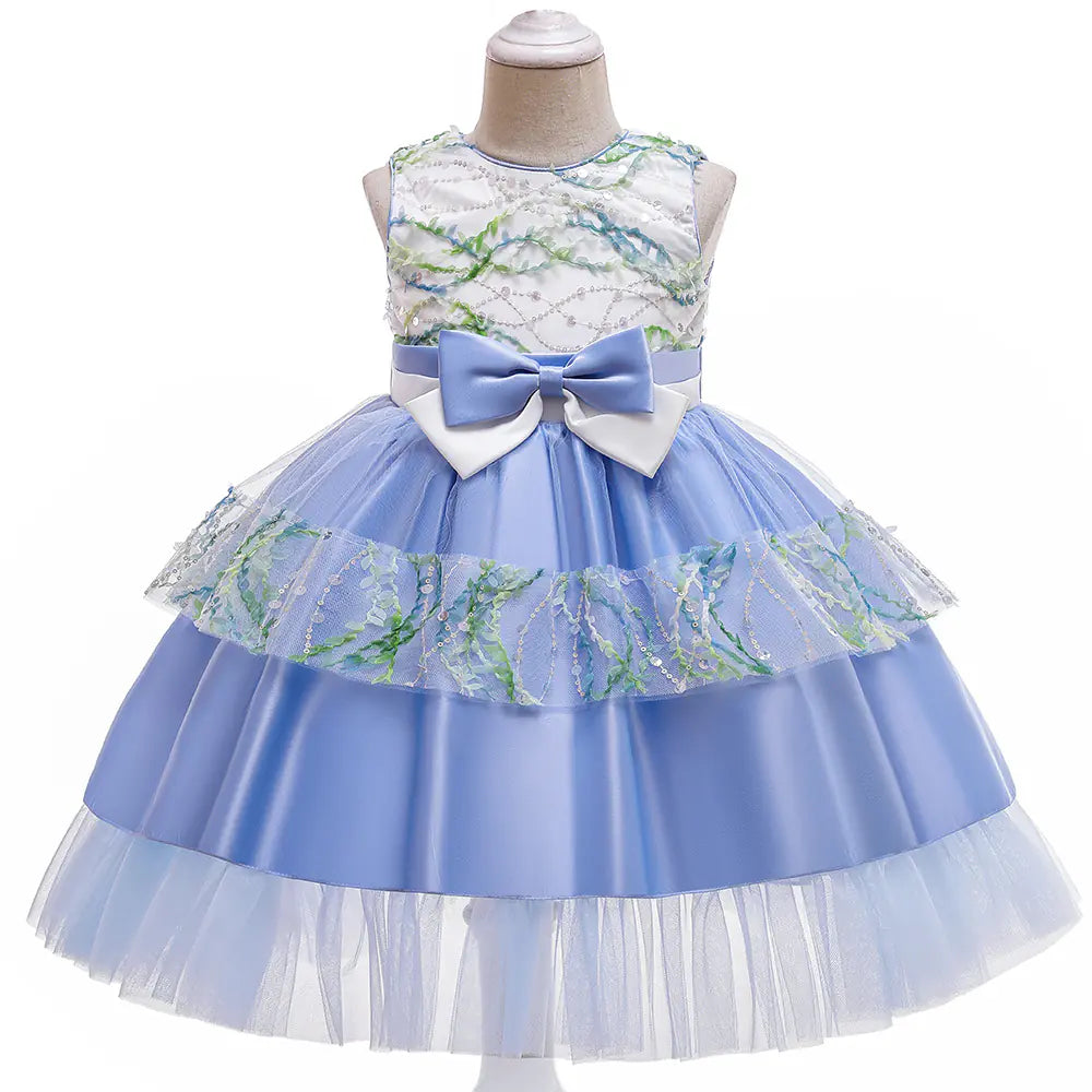 Sleeveless Mesh Lace Princess Dress for Girls