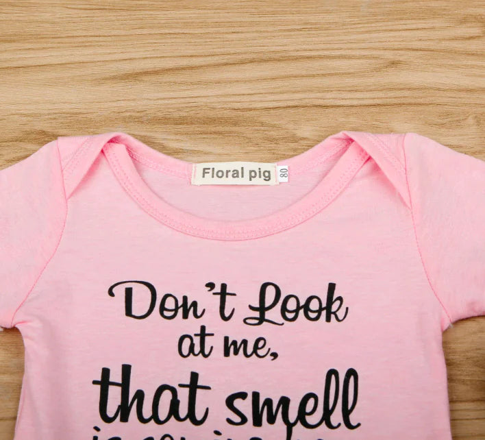 Printed Short Sleeve Baby Romper Outfit