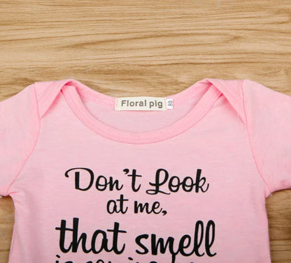 Printed Short Sleeve Baby Romper Outfit