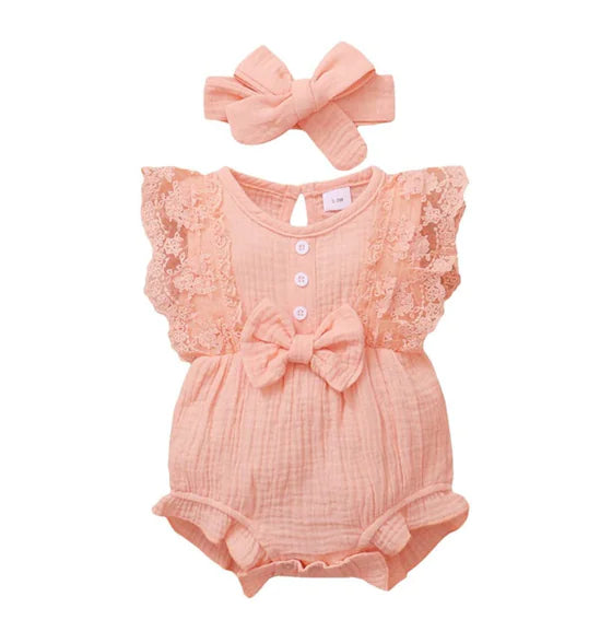 Catharina Romper Set for Baby Girls with Lace Dress