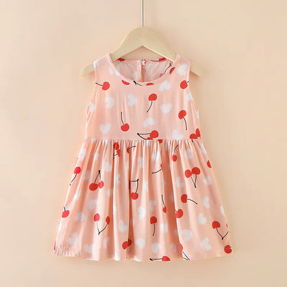 Princess Vest Skirt Cotton Silk Summer Dress for Girls